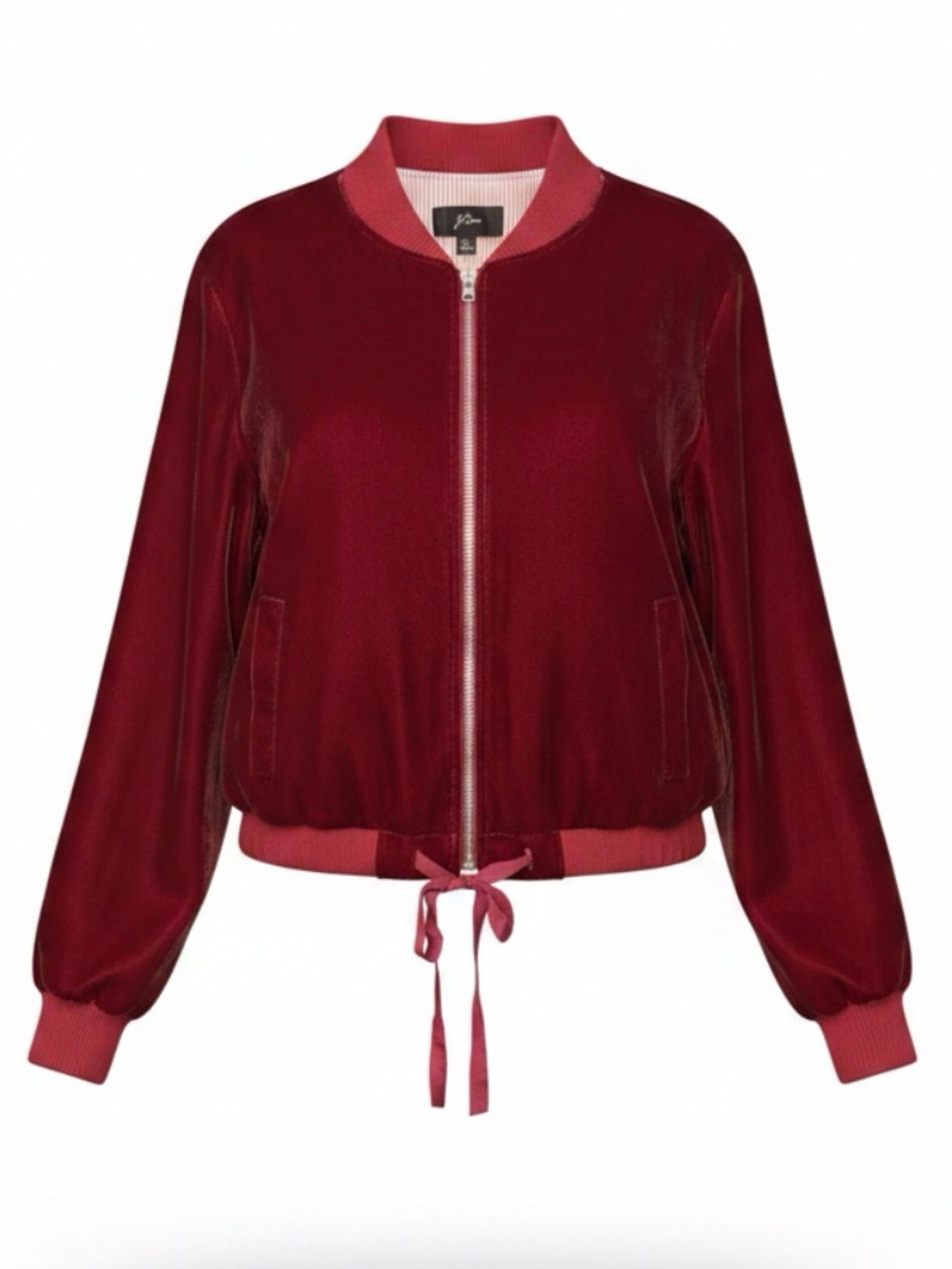 J. Crew Velvet Red Bomber Jacket. Size XL